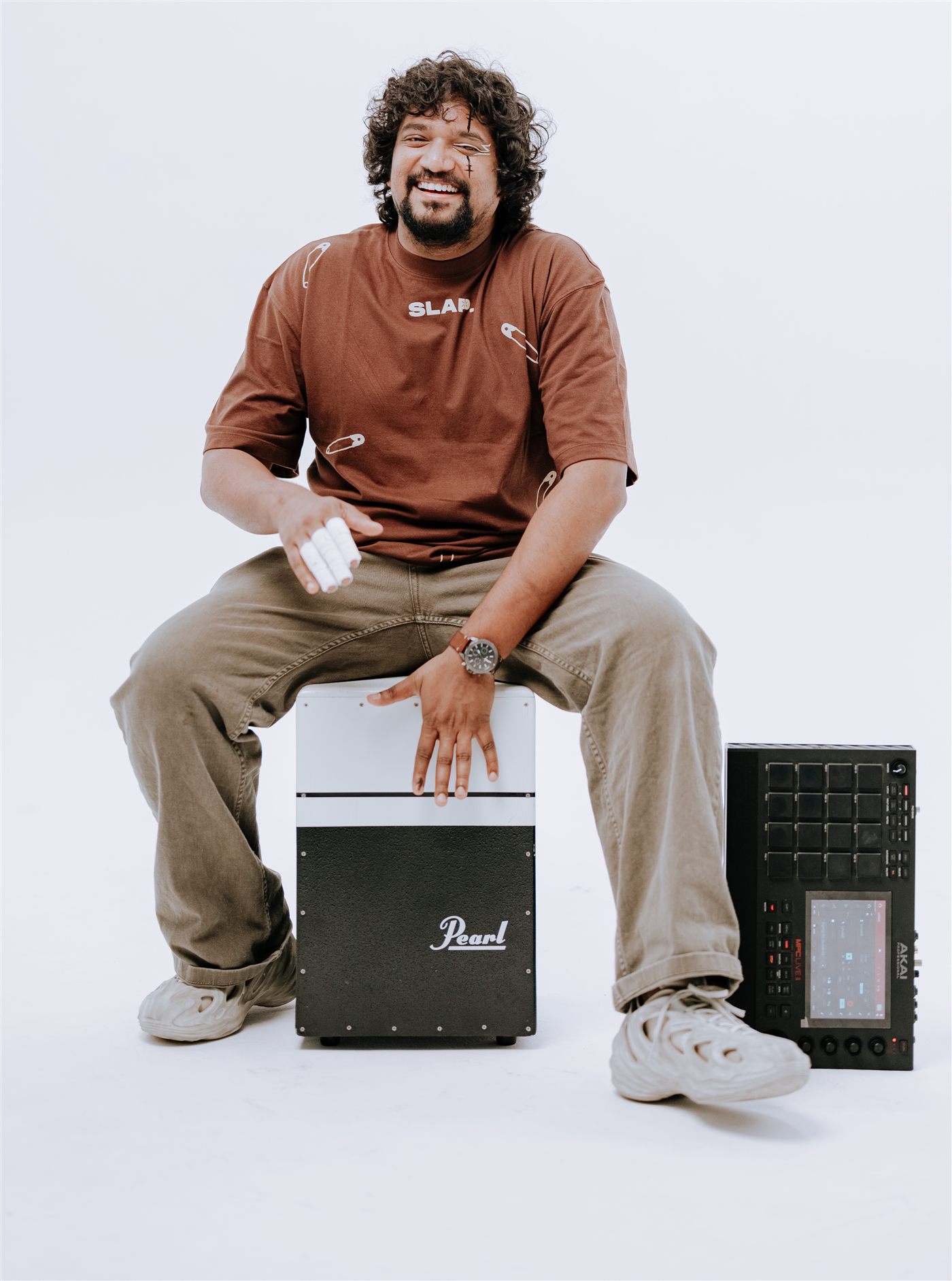 Sai Teja with cajon